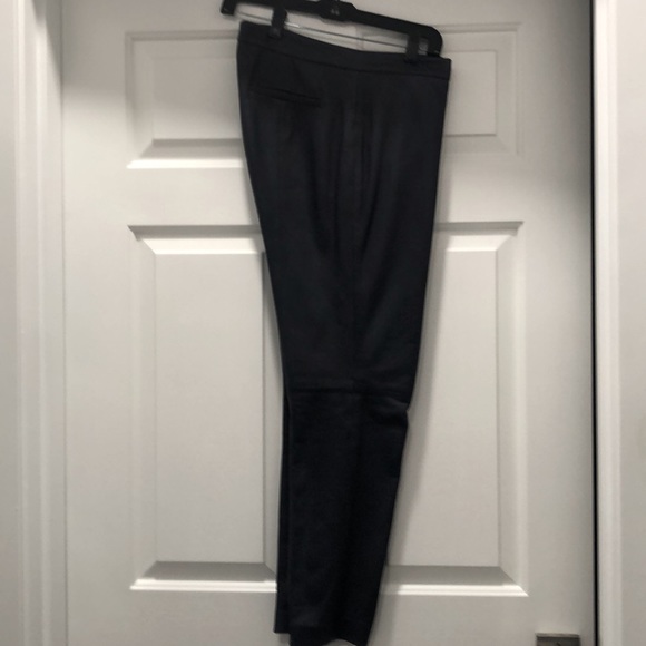 Halogen Nordstrom Navy Lambskin Leather Leggy Ankle Pant Size 6 - Picture 2 of 11
